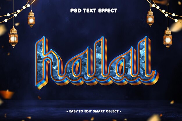 Halal Ramadan Kareem Efecto de texto editable