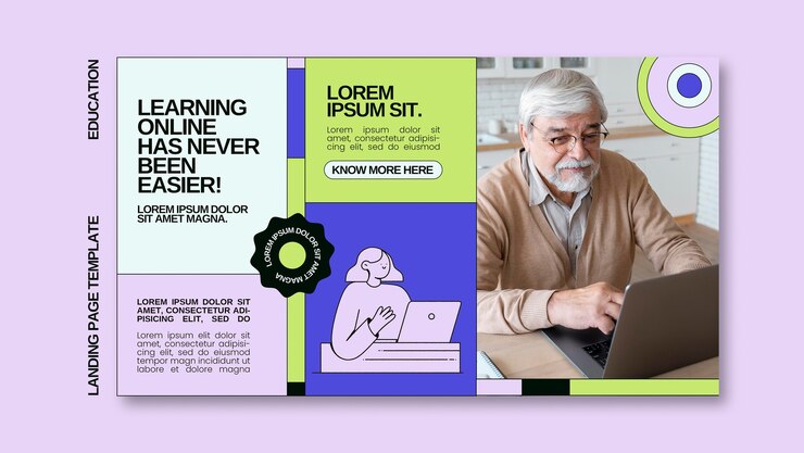 PSD Gratis halaman arahan pendidikan desain datar