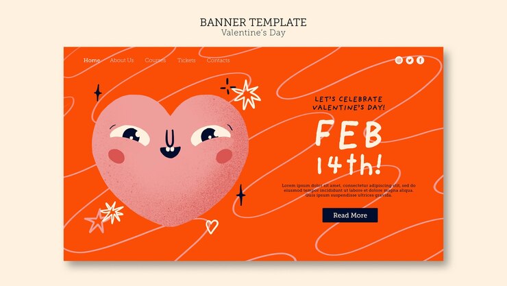 PSD Gratis halaman arahan perayaan hari valentine