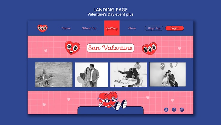 PSD Gratis halaman arahan perayaan hari valentine