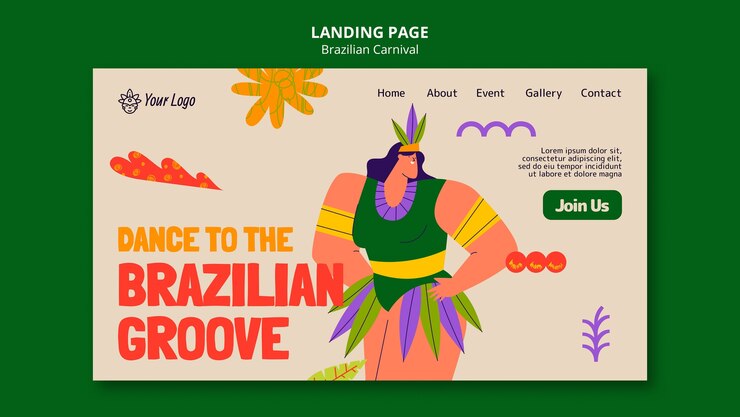 PSD Gratis halaman arahan perayaan karnaval brasil