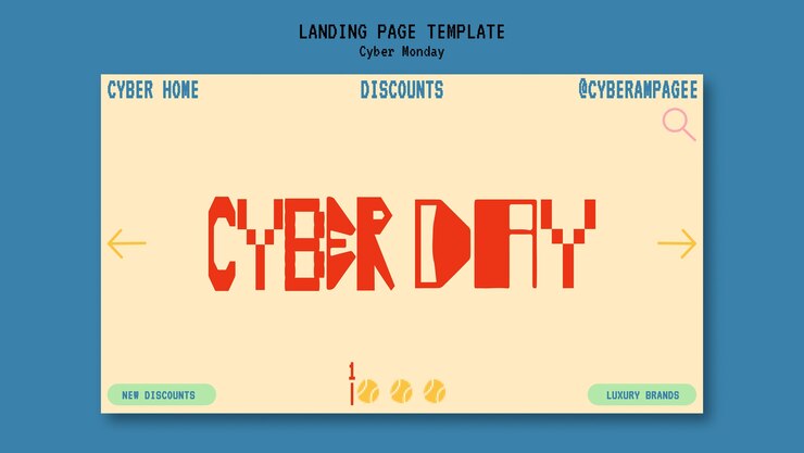 PSD Gratis halaman landas penjualan cyber monday