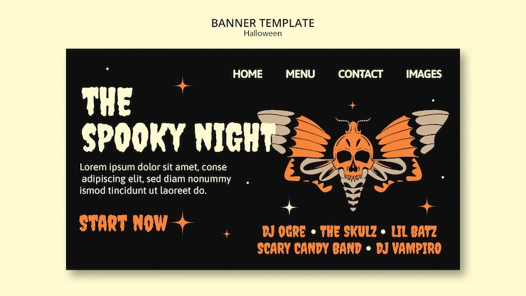 PSD Gratis halaman landas perayaan halloween