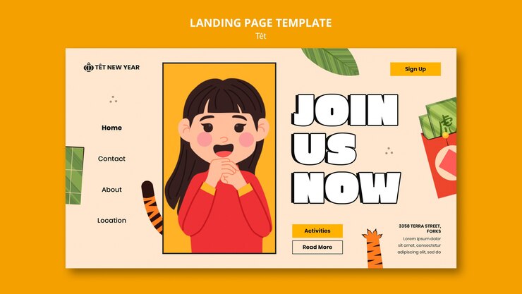 PSD Gratis halaman landas perayaan tahun baru imlek