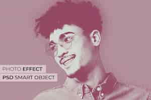 Gratis PSD halftoon foto-effect ontwerp