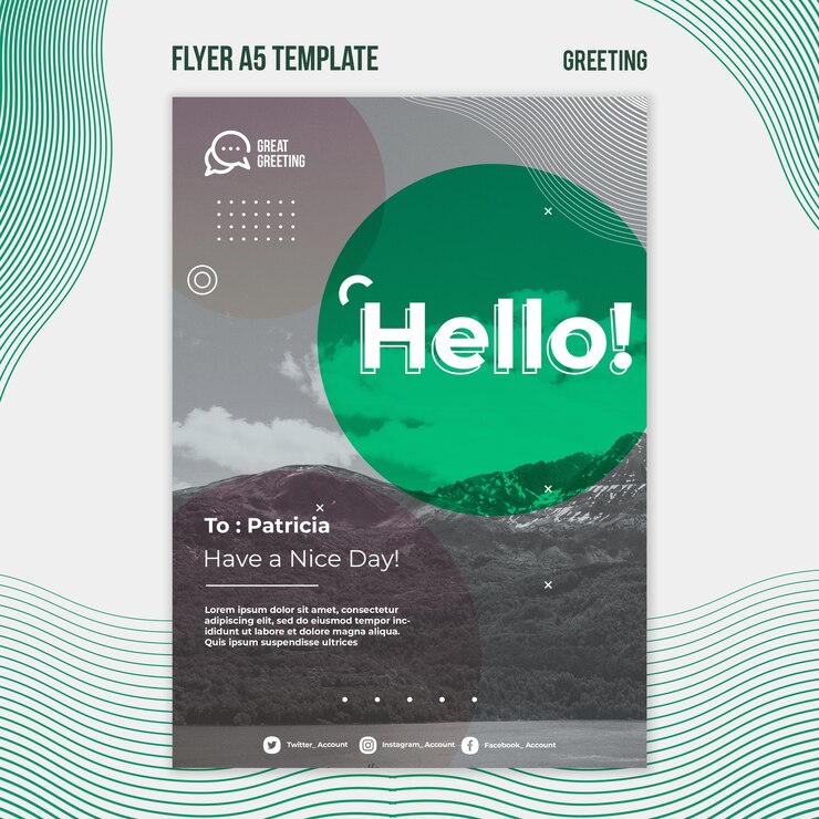 Gratis PSD hallo bericht a5 flyer-sjabloon