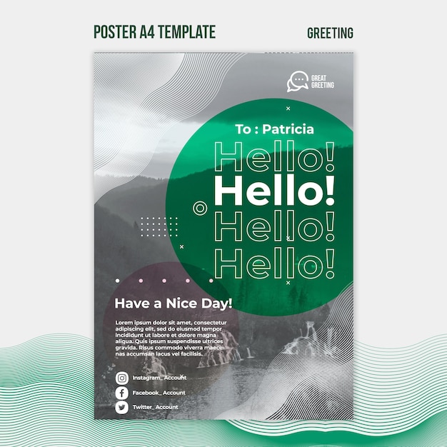 Gratis PSD hallo poster berichtsjabloon