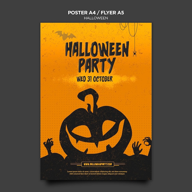 Gratis PSD halloween concept poster sjabloon