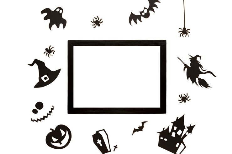 Gratis PSD halloween frame ontwerp geïsoleerd