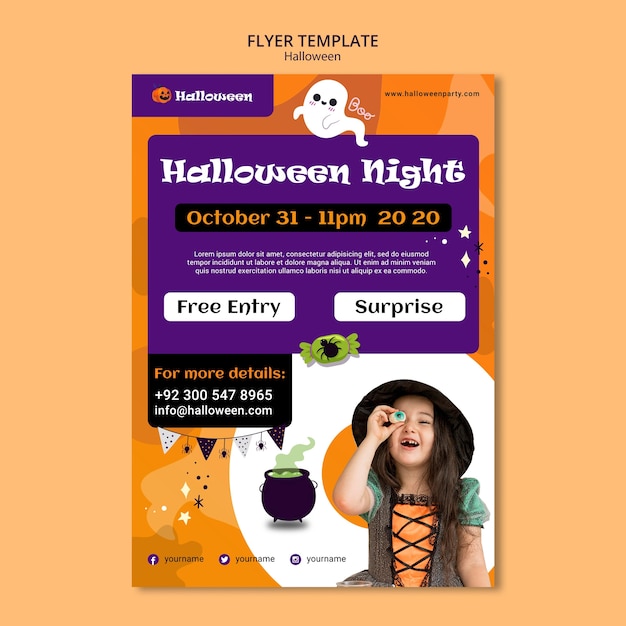 Gratis PSD halloween party folder sjabloon