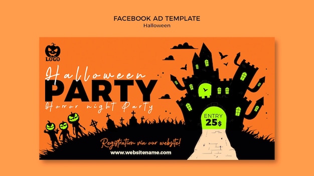 Gratis PSD halloween sjabloon ontwerp