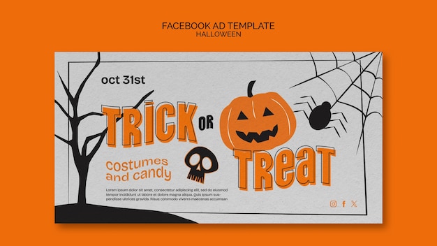 Gratis PSD halloween viering facebook sjabloon