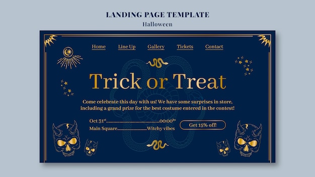 Gratis PSD halloween viering landingspagina sjabloon