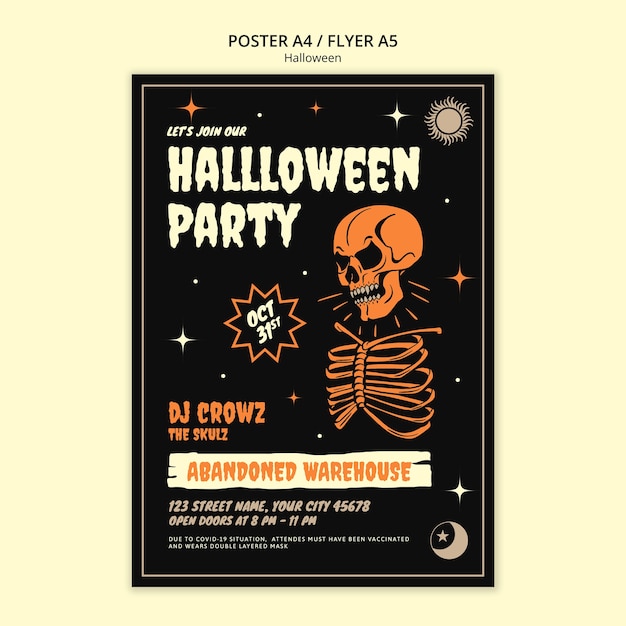 Gratis PSD halloween viering poster sjabloon