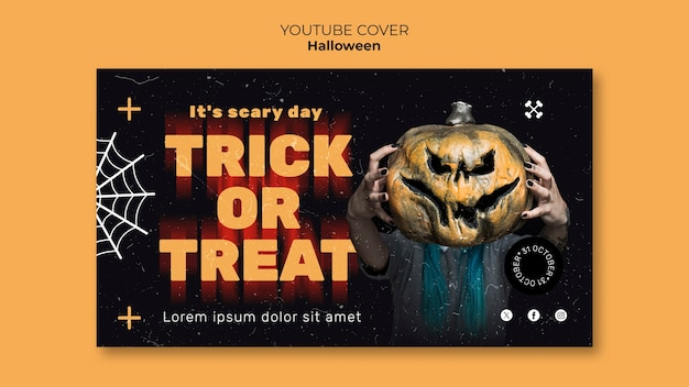 Gratis PSD halloween viering youtube cover sjabloon