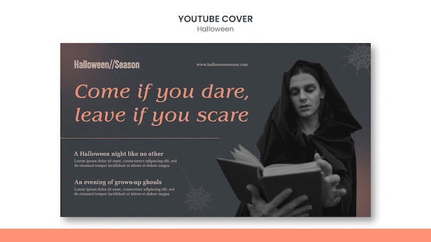 Gratis PSD halloween viering youtube cover