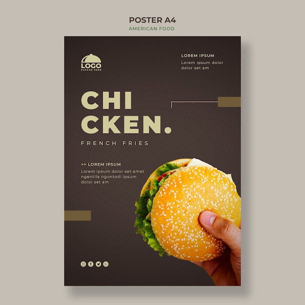 Hamburger poster sjabloon