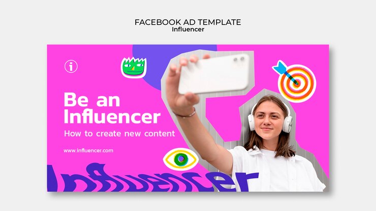 PSD Gratis hand drawn influencer facebook template