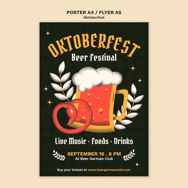 Gratis PSD hand getekend oktoberfest poster sjabloon