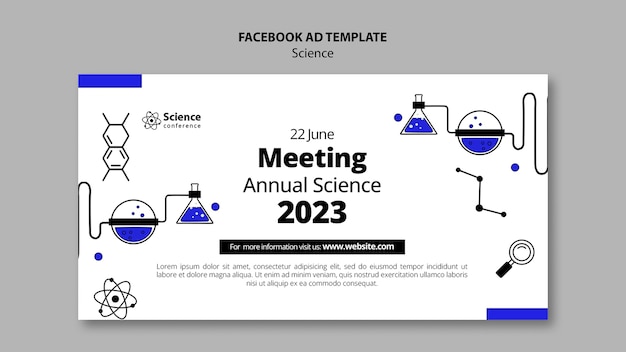 Gratis PSD hand getekend wetenschap concept facebook sjabloon