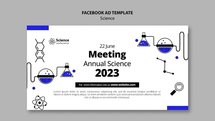 Gratis PSD hand getekend wetenschap concept facebook sjabloon