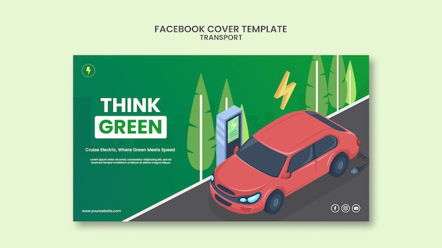 Gratis PSD hand getrokken transport facebook voorbladsjabloon