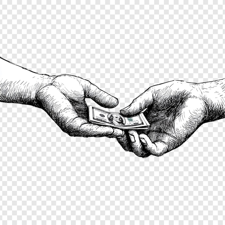 PSD Gratis hand to hand transaction a detailed sketch of a financial exchange