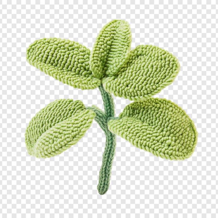 PSD Gratis handcrocheted green plant detailed closeup