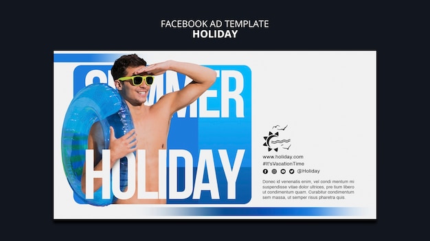 Gratis PSD handgetekend vakantieplezier facebook-sjabloon