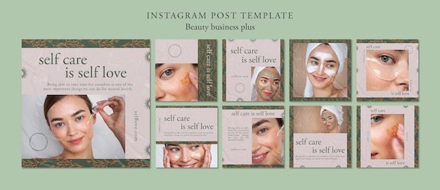 Handgetekende beauty concept instagram posts