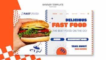 Gratis PSD handgetekende fastfood-bestemmingspagina-sjabloon