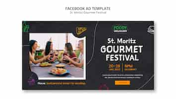 Gratis PSD handgetekende foodfestival facebook-sjabloon