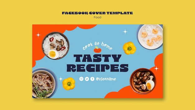 Gratis PSD handgetekende heerlijk eten facebook cover