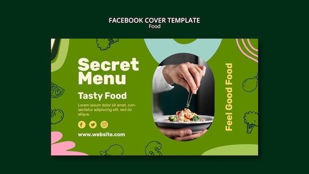 Gratis PSD handgetekende heerlijk eten facebook cover