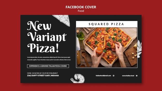 Gratis PSD handgetekende lekker eten facebook cover