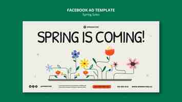 Gratis PSD handgetekende lente verkoop facebook sjabloon