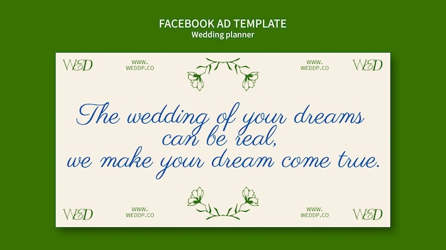 Gratis PSD handgetekende weddingplanner facebook sjabloon