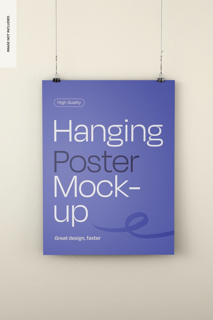 PSD Gratis hanging poster mockup