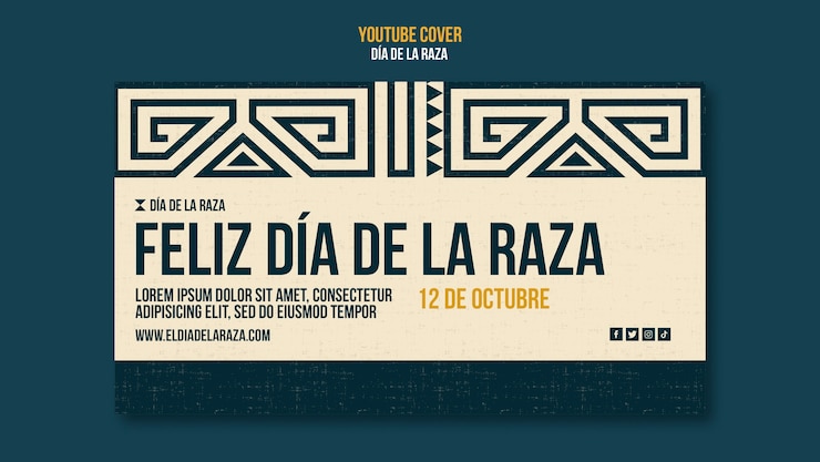 PSD Gratis happy día de la raza youtube cover template