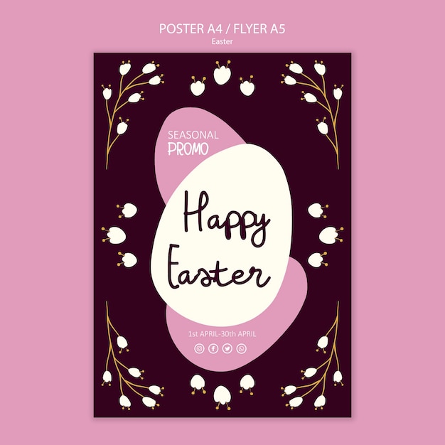 Happy easter verkoop folder sjabloon