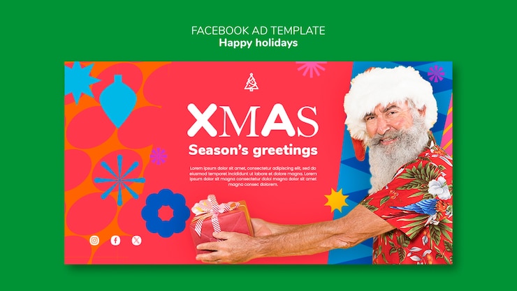 PSD Gratis happy holidays  facebook template