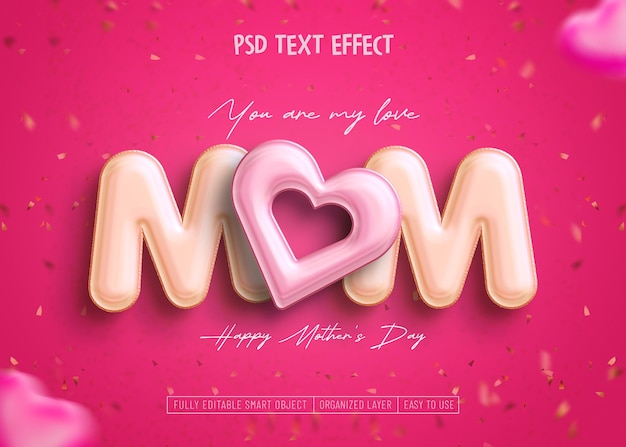 Gratis PSD happy mothers day social media banner design template met bewerkbare tekst-effect