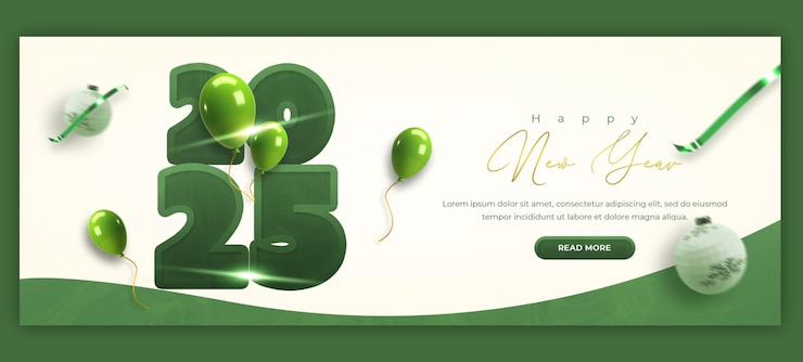 PSD Gratis happy new year 2025 celebration facebook cover post design or banner template