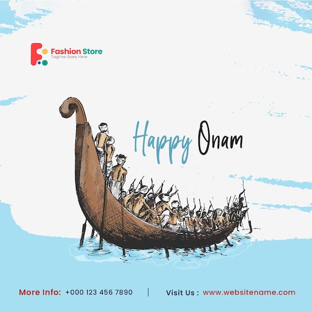 Happy Onam viering sociale media post flyer banner poster folder.