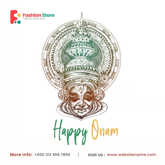 Happy onam viering sociale media post flyer banner poster folder.