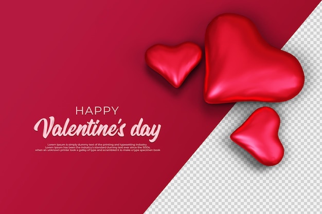 Happy Valentijnsdag met 3D-rendering transparant