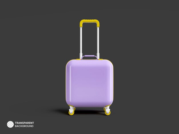 Hardside Reisbagage Koffer geïsoleerd pictogram 3d render illustratie