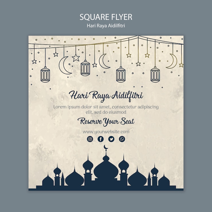 PSD Gratis hari raya aldilfitri flyer