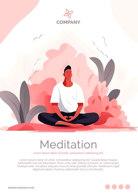 Gratis PSD harmonie van de adem yoga-meditatiebrochure