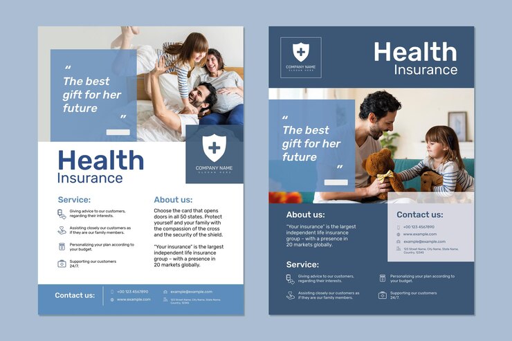 PSD Gratis health insurance template psd with editable text set